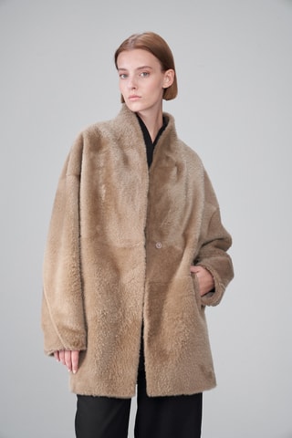 Shearling Jasje Regular Fit - Bruin
