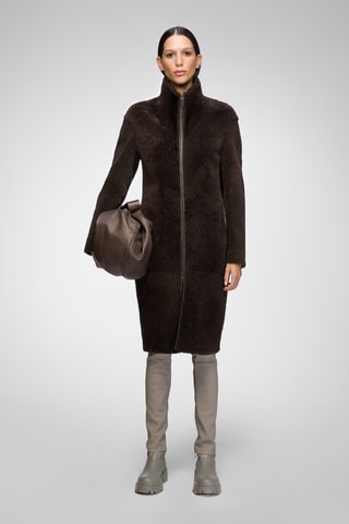 Shearling Jas Slim Fit - Bruin