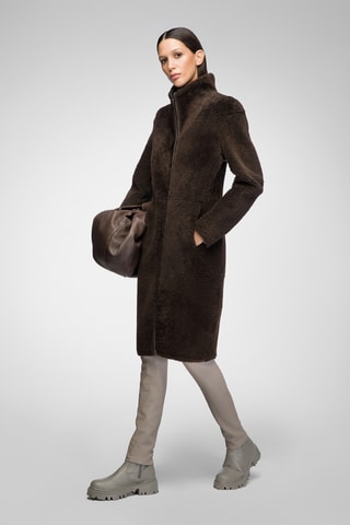 Shearling Jas Slim Fit - Bruin