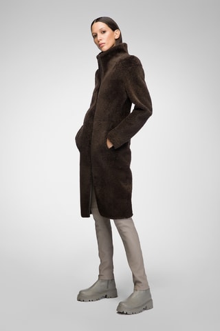 Shearling Jas Slim Fit - Bruin