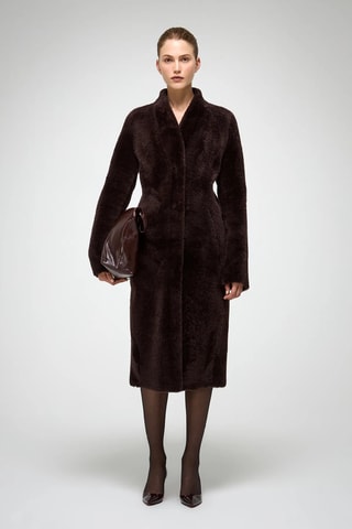 Shearling Jas Slim Fit - Rood
