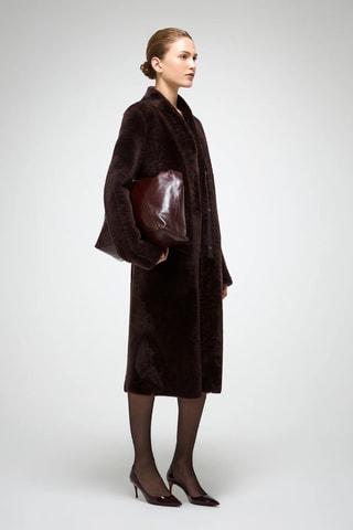 Shearling Jas Slim Fit - Rood