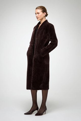 Shearling Jas Slim Fit - Rood