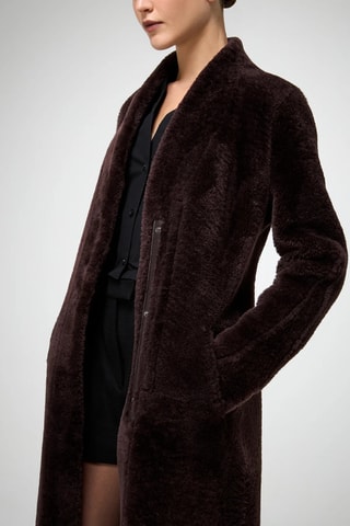Shearling Jas Slim Fit - Rood