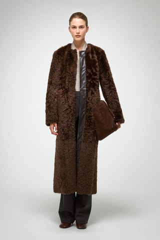 Shearling Jas Slim Fit - Bruin