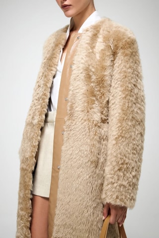 Shearling Jas Slim Fit - Lichtbruin