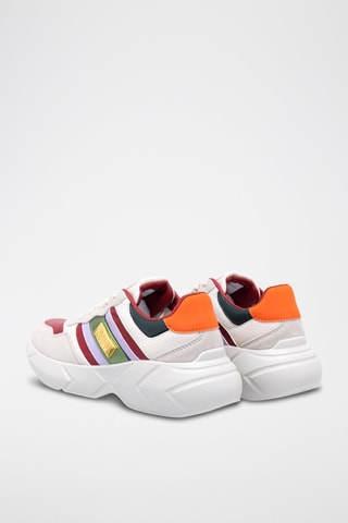 Baskets en nubuck - Blanc et rouge