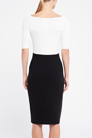 Robe fourreau  - Blanc et noir - Blanc et noir