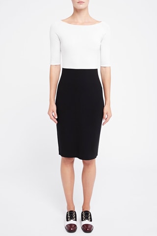 Robe fourreau  - Blanc et noir - Blanc et noir