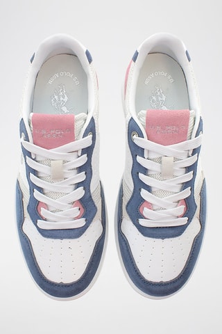 Baskets en nubuck Kosmo - Blanc et bleu