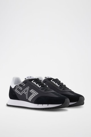 Leren Sneakers - Zwart - EA7 - Wit en zwart