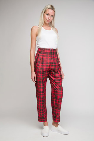 Pantalon cigarette - Noir et rouge