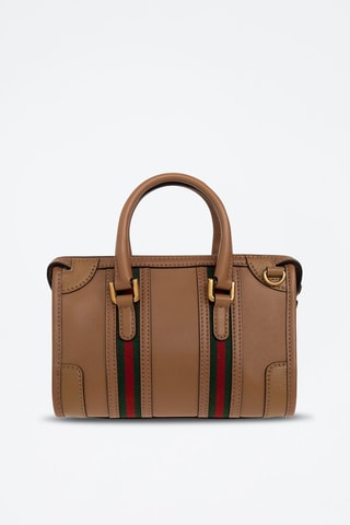 Sac à main en cuir GG - Gucci - Marron et rouge
