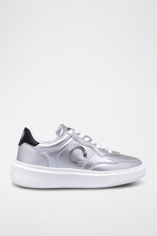 Baskets en cuir - Gris et blanc - Blanc et gris