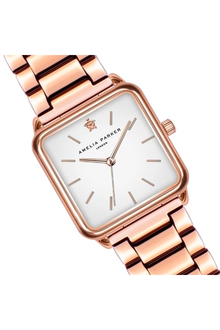 Set Stalen Quartz Horloge en Oorbellen Bay