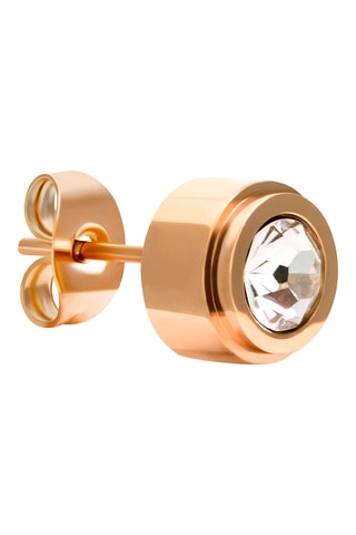 Set Stalen Quartz Horloge en Oorbellen Bay