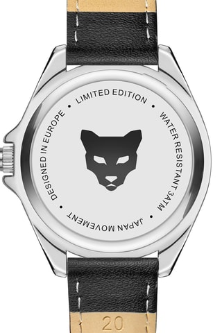 Leren Quartz Horloge Oslo - Zwart en Wit