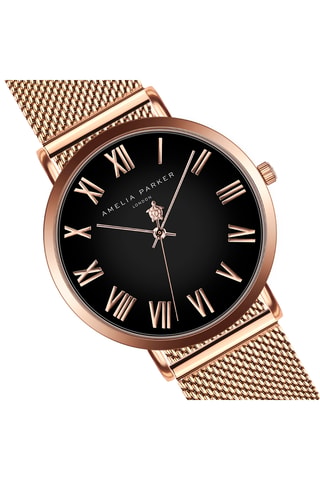 Set Stalen Quartz Horloge en Armband Grand Noir