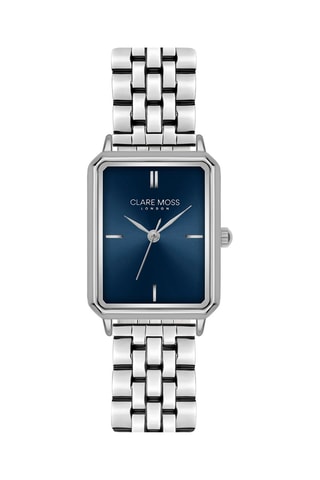 Stalen Quartz Horloge - Zilverkleurig en Blauw