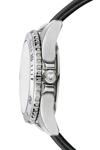Leren Quartz Horloge Istanbul - Zilverkleurig en Zwart