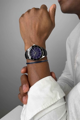 Leren Quartz Horloge - Zwart