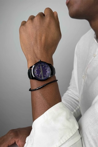 Leren Quartz Horloge - Zwart
