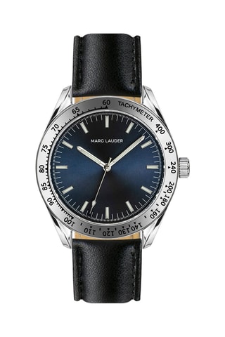 Leren Quartz Horloge Helsinki - Zwart en Zilverkleurig