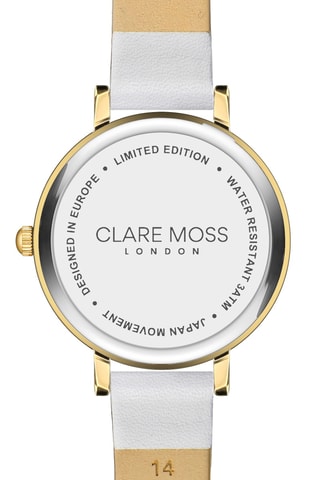 Leren Quartz Horloge Londen - Wit en Goudkleurig