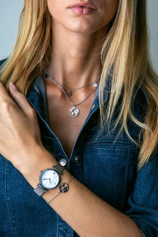Set Stalen Quartz Horloge en Armband Pure