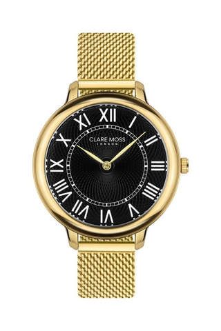 Stalen Quartz Horloge Victoria - Goudkleurig en Zwart