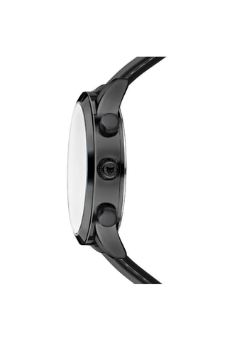 Leren Quartz Horloge London- Chronograaf - Zwart