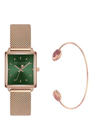 Set Stalen Quartz Horloge en Open Armband Joyful Journey
