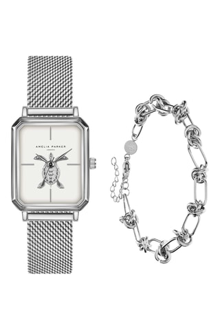Set Stalen Quartz Horloge en Armband Serendipity Sea