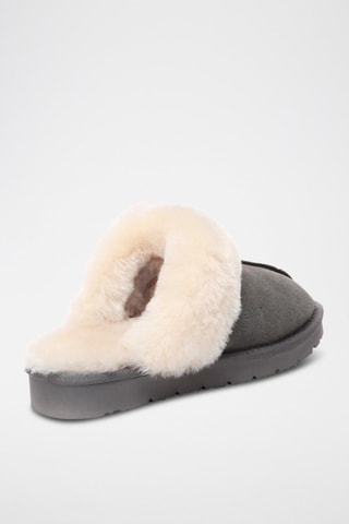 Gevoerde Nubuck Pantoffels Raven - Grijs