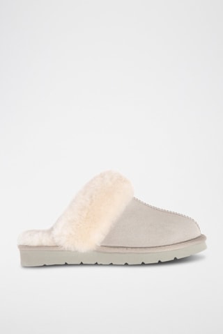 Gevoerde Nubuck Pantoffels Raven - Grijs
