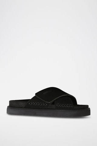 Mules en nubuck Rose - Noir