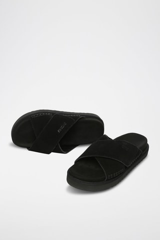 Mules en nubuck Rose - Noir