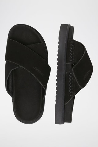Mules en nubuck Rose - Noir