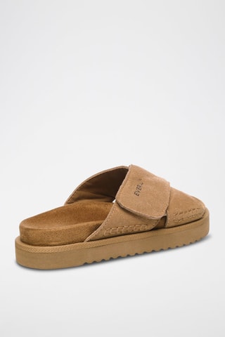 Mules en nubuck Rose - Marron
