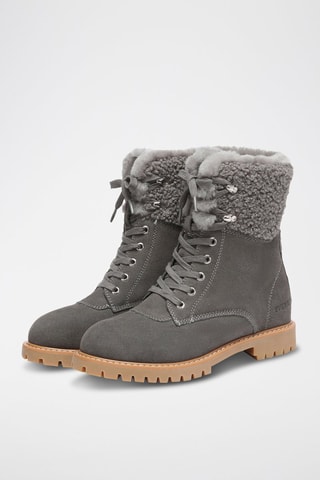 Gevoerde Nubuck Enkellaarzen Sittella  - Grijs