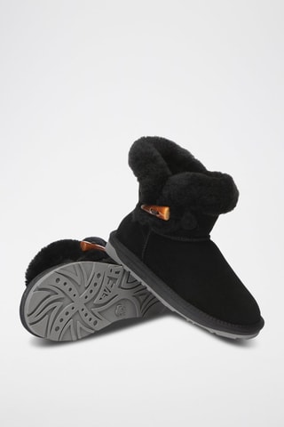 Gevoerde Nubuck Enkellaarzen Robin  - Zwart