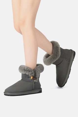 Gevoerde Nubuck Enkellaarzen Robin  - Grijs