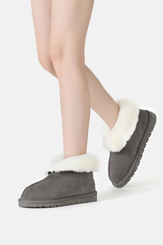 Gevoerde Nubuck Enkellaarzen Owl  - Grijs