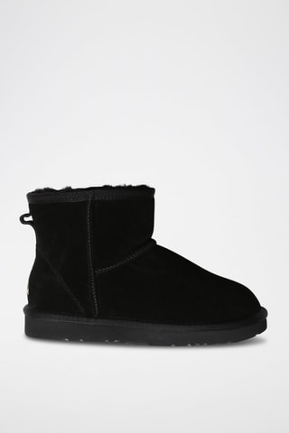 Gevoerde Nubuck Enkellaarzen Ostrich  - Zwart