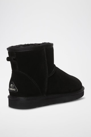 Gevoerde Nubuck Enkellaarzen Ostrich  - Zwart