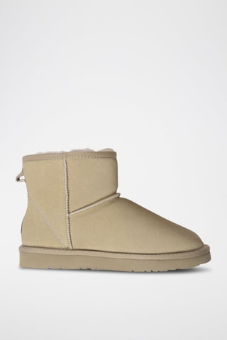 Gevoerde Nubuck Enkellaarzen Ostrich  - Beige