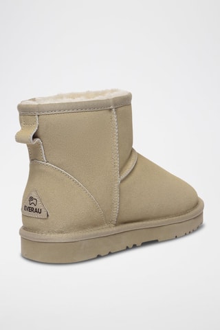 Gevoerde Nubuck Enkellaarzen Ostrich  - Beige