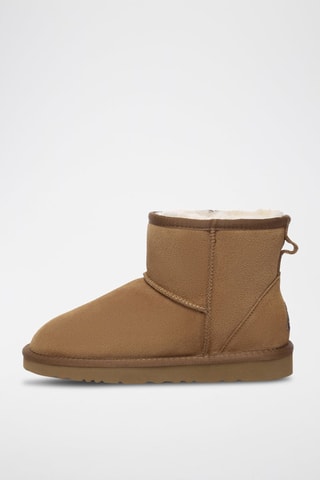Gevoerde Nubuck Enkellaarzen Ostrich  - Bruin