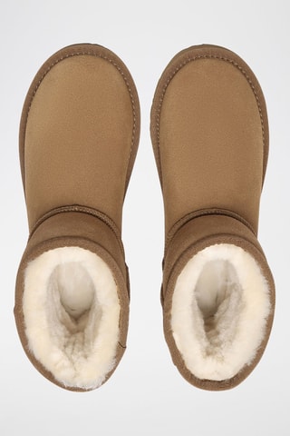 Gevoerde Nubuck Enkellaarzen Ostrich  - Bruin