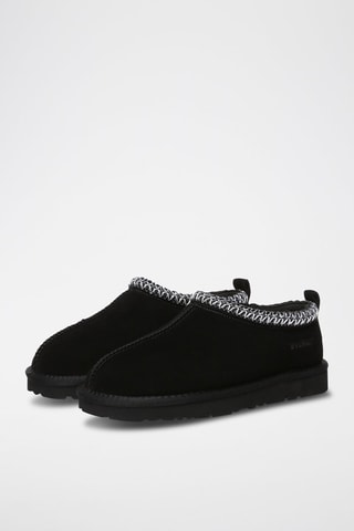 Gevoerde Nubuck Pantoffels Wigeon  - Zwart